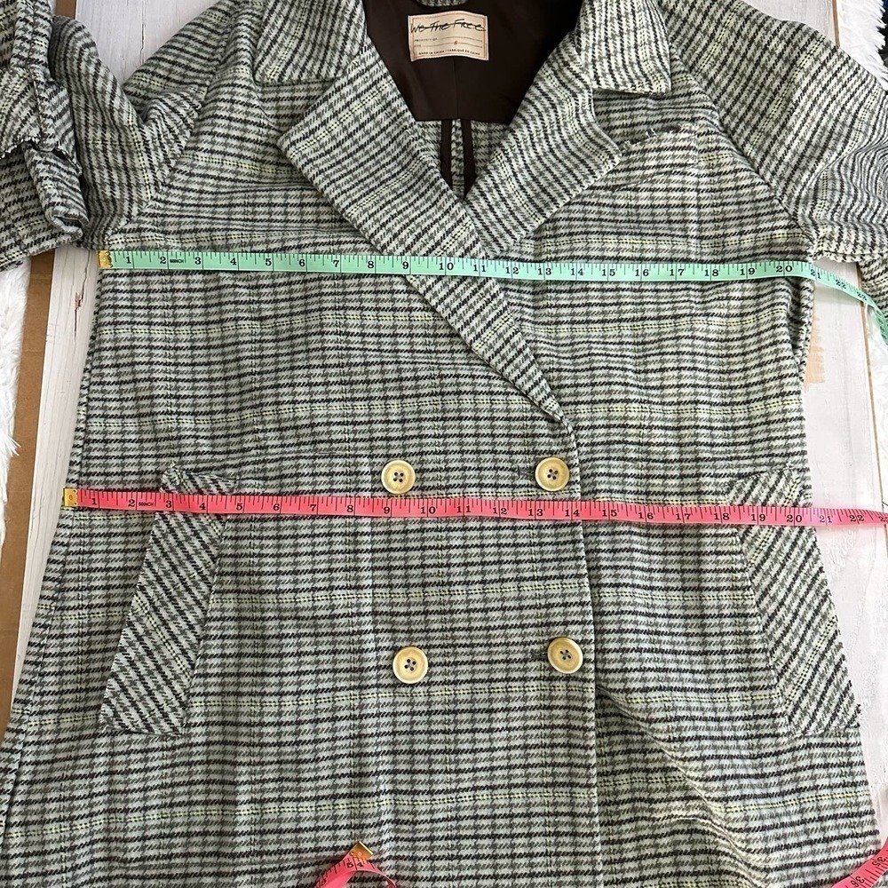 Free People WE THE FREE Liberty Duster Plaid Wool Blend Coat Size Small - Picture 8 of 14